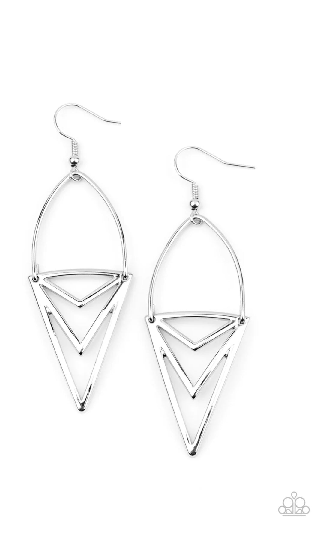 4229-Silver triangle earrings