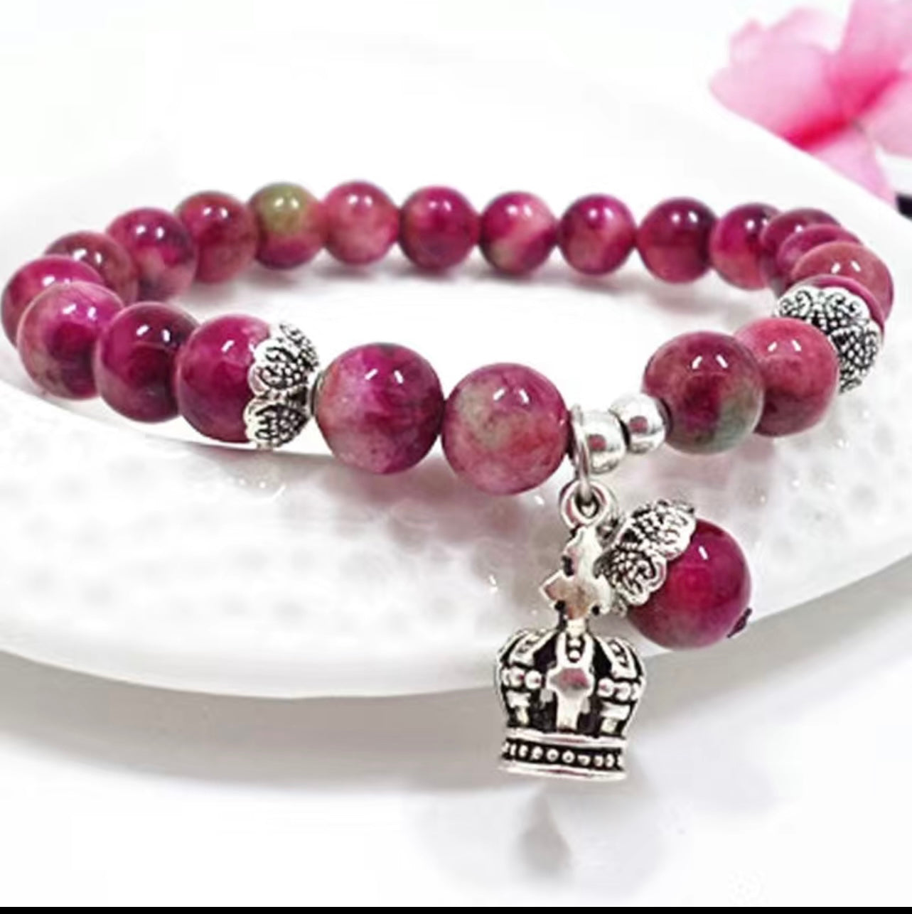 1011-2 burgundy granite bracelet