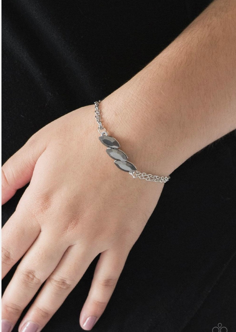 2764 silver hematite bracelet