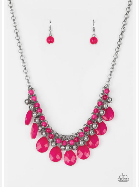 3917 pink bead necklace