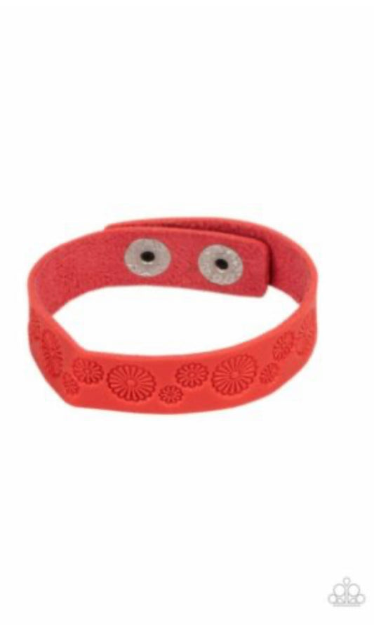 4355 Red leather bracelet