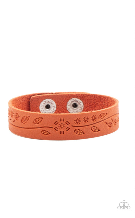 4460 orange leather bracelet