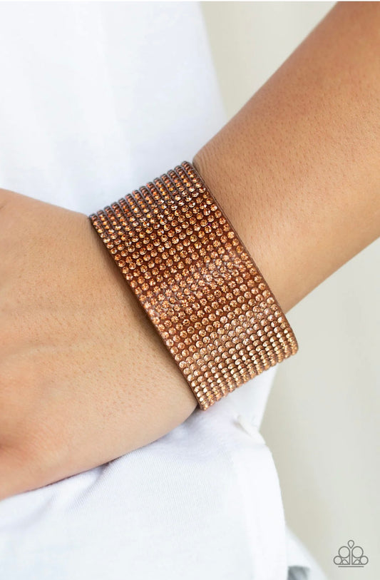 4351 Copper rhinestone wrap